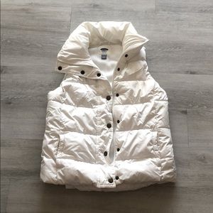 Old Navy Small Petite White Puffy Vest